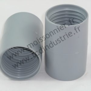 Manchon C440 PVC gris vissant sur 2 tuyaux de ø 51 mm intérieur