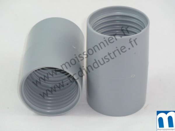 Manchon C440 PVC gris vissant sur 2 tuyaux de ø 51 mm intérieur